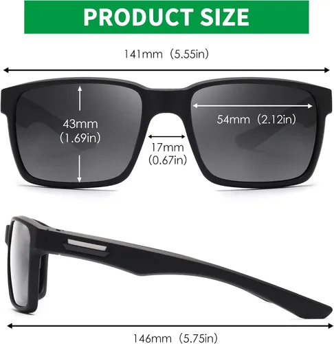 Vista 6 de JIM HALO Gafas de sol deportivas polarizadas recicladas para hombres y mujeres, persianas de espejo rectangulares clásicas para correr, pescar