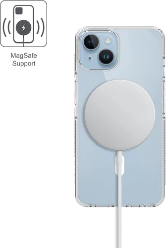 Vista 8 de Armor Signature - Funda compatible con MagSafe, para iPhone 14 (transparente con cinta gris)