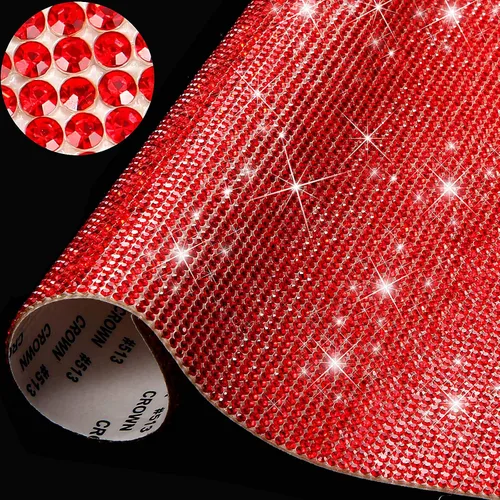 Vista 10 de Outus 12000 Piezas Lámina de Pedrería Brillante Calcomanía de Pedrería DIY para Decoración de Automóvil Calcomanía Autoadhesiva de Gemas de Cristal