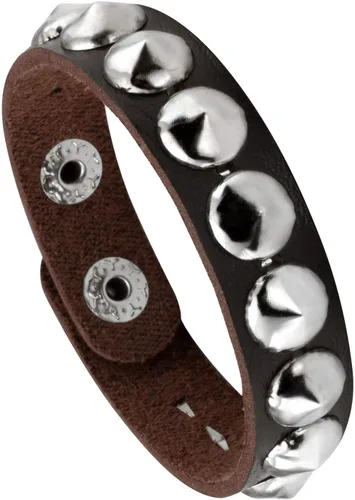 Vista 8 de MILAKOO Punk - Pulsera de piel sintética para hombre, con botón a presión, para mujer