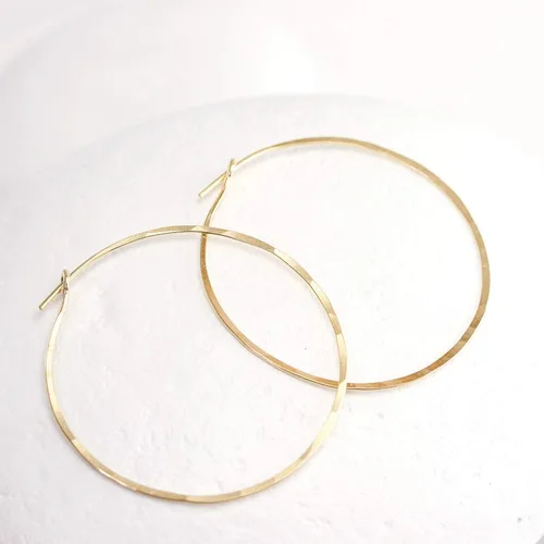 Vista 122 de Aretes de aro finos martillados, elegantes plata esterlina geométrica sólida, relleno de oro y relleno de oro rosa; para mujer por Lotus Stone