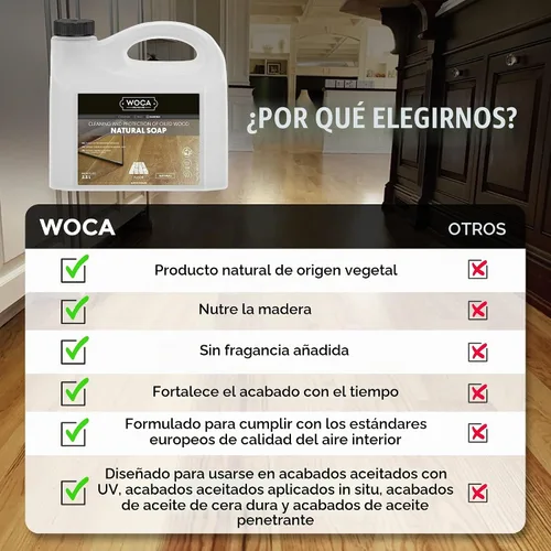 Vista 4 de WOCA Limpiador concentrado de jabón natural para pisos de madera aceitada