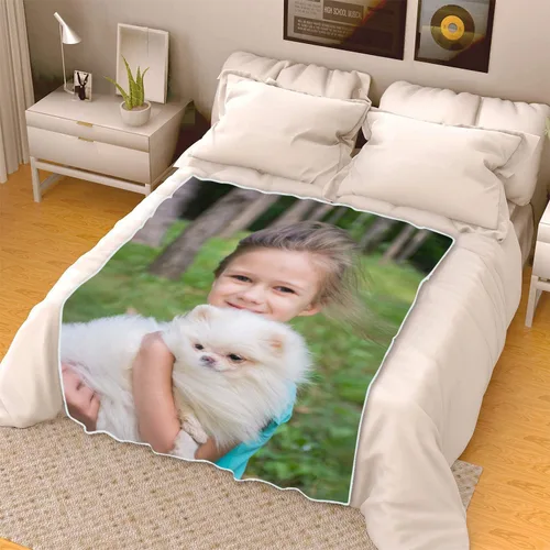 Vista 5 de Manta de foto individual personalizada, manta de fotos personalizada para mascotas, manta de forro polar para mascotas, manta personalizada