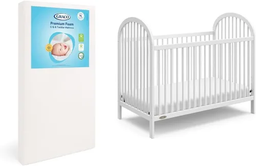 Vista 14 de Graco Cuna convertible Olivia (avena helada) – Certificado GREENGUARD Gold, 100% madera maciza, se adapta a colchón de cuna estándar, cuna de bebé