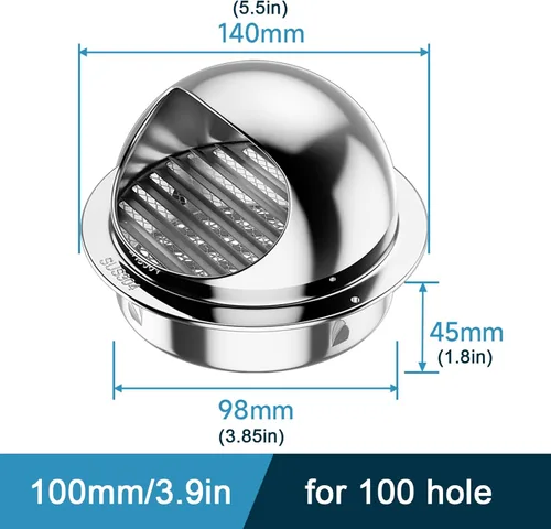 Vista 4 de Tapón de chimenea de acero inoxidable 304, protector de tubería para tubería, tapa de escape de lluvia, tapa de lluvia de chimenea, tapa