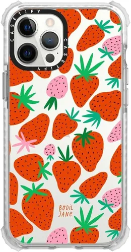Vista 9 de CASETiFY Ultra Impact - Funda para iPhone 12 Pro Max (protección contra caídas de 9.8 pies), estampado de vaca, transparente