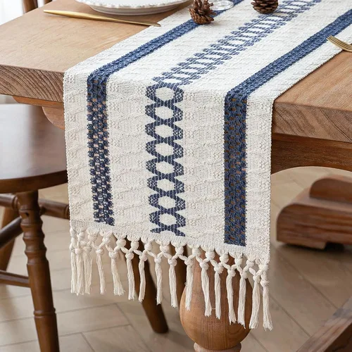 Vista 14 de FEXIA Camino de Mesa Negro con Borlas de 72 Pulgadas Macramé Boho Estilo Granja Camino de Mesa para Decoración de Dormitorio y Comedor