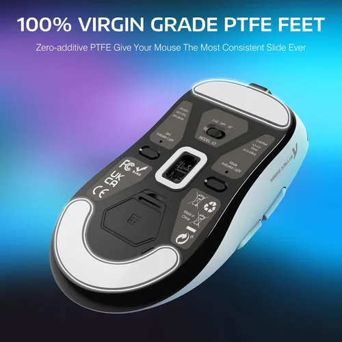 Vista 6 de ATTACK SHARK X3 - Mouse inalámbrico ligero para juegos con tres modos de 2.4GUSB-C con cableBluetooth, 26K DPI, sensor óptico PAW3395, interruptor