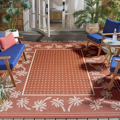 Vista 21 de SAFAVIEH Courtyard Collection - Alfombra de pasillo, 2 pies 3 pulgadas x 6 pies 7 pulgadas, color azul y marfil, no desprende pelusa y de fácil