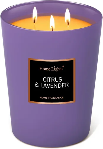 Vista 10 de HomeLights Velas perfumadas – Tarro grande de aromaterapia, cera de soja natural, 130 horas de combustión, cereza rubí y merlot
