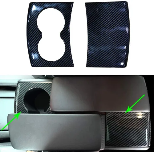 Vista 9 de OBL Funda para Consola Central y Salpicadero para Tesla Model X Model S 2014-2020, Accesorios para Interior de Coche ABS, Imitación de Fibra