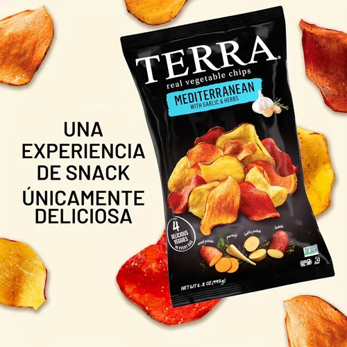 Vista 4 de Papas fritas vegetales Terra, hierbas mediterráneas y un toque de limón, 6.8 onzas