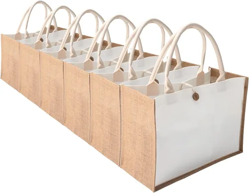 Vista 16 de Bolsa de yute grande de 16.5 x 7 x 13 pulgadas [10 unidades] con asas