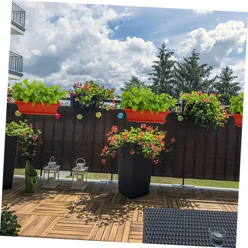 Vista 4 de Maceta rectangular de plástico para plantas de interior, jardinería, macetas de metal, macetas de cactus con bandeja, cuenco para suculentas
