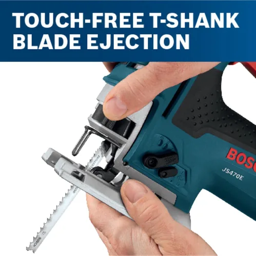 Vista 6 de Bosch - Sierra caladora JS470E, con cable, mango superior, 120 V, baja vibración, velocidad variable, 7 amperios, para un corte suave de hasta 5-7/8