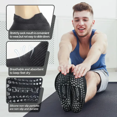 Vista 4 de deefly Calcetines de yoga unisex, calcetines antideslizantes para pilates