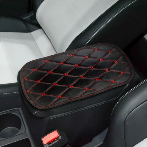 Vista 14 de 8sanlione - Tapete de almacenamiento para reposabrazos de automóvil, funda de cuero de fibra para consola central de automóvil, accesorios para Beige