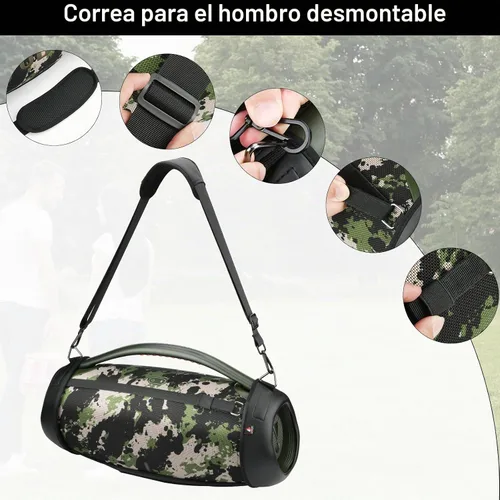 Vista 6 de Estuche de transporte de viaje para JBL Boombox 3, funda impermeable para altavoz portátil con correa para el hombro
