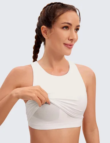 Vista 3 de CRZ YOGA - Butterluxe - Brasier deportivo con espalda cruzada y escote alto - Camiseta de entrenamiento sin mangas con brasier con relleno