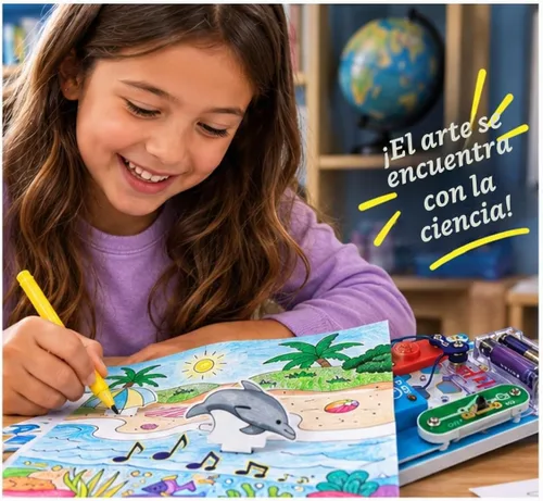 Vista 3 de SNAP CIRCUITS Snap & Draw STEM STEAM - Juguete de arte y ciencia para niños