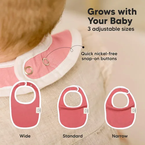 Vista 4 de KeaBabies Paquete de 8 baberos orgánicos para bebés para niñas y niños y paquete de 10 baberos bandana para bebé, baberos de dentición para niños