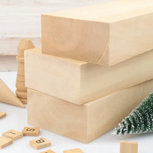Vista 3 de Paquete de 3 bloques de tallado de tilo de 12 x 4 x 2 pulgadas, bloques de madera suave, bloques de madera sin terminar para tallar y tallar