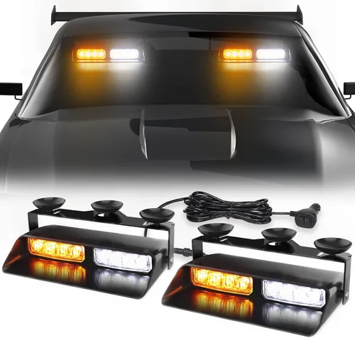 Vista 10 de WINECO - Barra de luces estroboscópicas 2 en 1 para tablero de emergencia, advertencia de seguridad, luces intermitentes de peligro