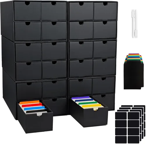 Vista 8 de 4 juegos de cajas de almacenamiento de tarjetas coleccionables, incluye 16-750 cajas CT y 64 divisores, más de 12000 tarjetas coleccionables