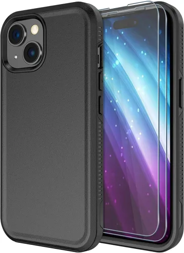 Vista 22 de Diverbox Funda para iPhone 15 Plus [a prueba de golpes] [a prueba de caídas] [protector de pantalla de vidrio templado], funda de protección