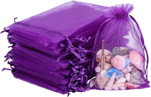 Vista 10 de 100 bolsas de organza – Bolsas de joyería de 4 x 6 pulgadas con cordón, malla negra para embalaje de regalo, fiesta, boda, festivo