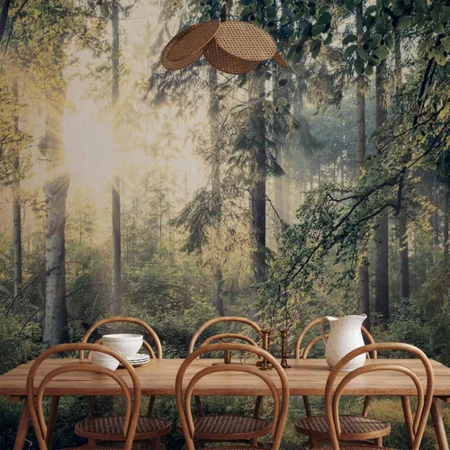 Vista 60 de artgeist Mural de pared premium Bosque púrpura, 79 x 55 pulgadas, papel tapiz no tejido, decoración de pared de vellón, impresión fotográfica