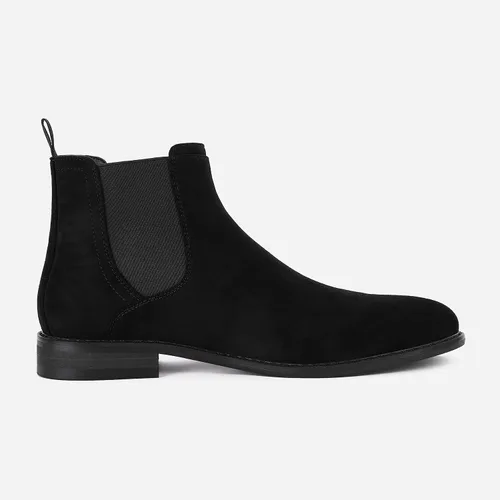 Vista 5 de Coutgo Botas Chelsea para hombre, botas de vestir cómodas de gamuza, botas de tobillo Chukka