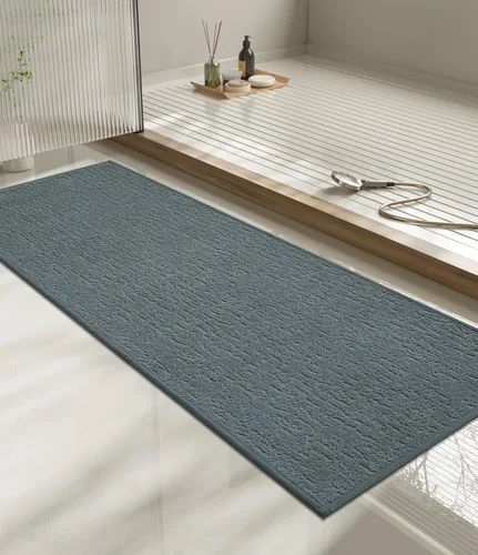 Vista 78 de Chakme Juego de 2 alfombras de baño ultrafinas, absorbentes, antideslizantes, lavables a máquina, color negro, 17 x 24 pulgadas / 17 x 30 pulgadas