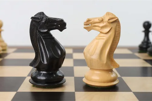 Vista 6 de RoyalChessMall - Juego de piezas de ajedrez de madera con peso Pro Staunton de 4.1 pulgadas, madera de ebonizado, 4 reinas