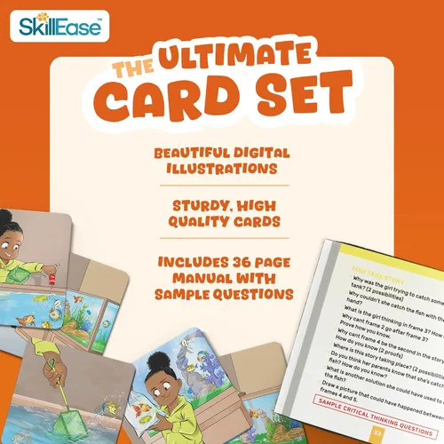 Vista 5 de SkillEase Story Cues 2 tarjetas de secuenciación experta, materiales de terapia del habla, juego de habilidades sociales, juegos de estudiantes