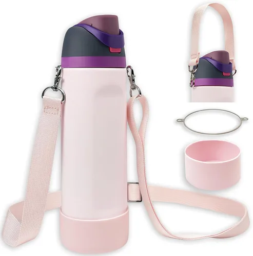 Vista 15 de Silicone Boot Set for Owala Water Bottle 24 oz, 32 oz, 40 oz - Includes Non-Slip Sleeve, Shoulder Strap & Handle Strap, Perfect Owala Accessories