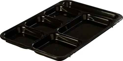 Vista 3 de Carlisle FoodService Products Bandeja de 6 compartimentos para mano derecha, 10" x 14", color negro