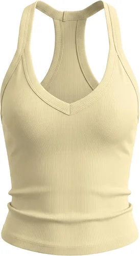Vista 15 de Camiseta sin mangas para mujer RibKnit Racerback Cami Slim Fit Elástica