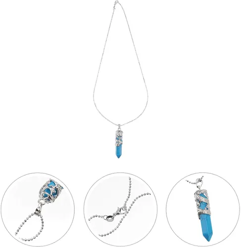 Vista 8 de Holibanna - Collar de cristal curativo con colgante de cristal hexagonal con diseño de dragón y piedras preciosas de chakra, adorno de la suerte