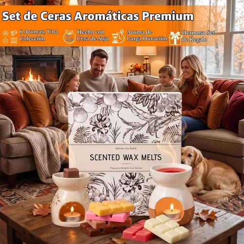 Vista 5 de SCENTORINI Cera derretida, 6 cubos de cera perfumada de otoño e invierno