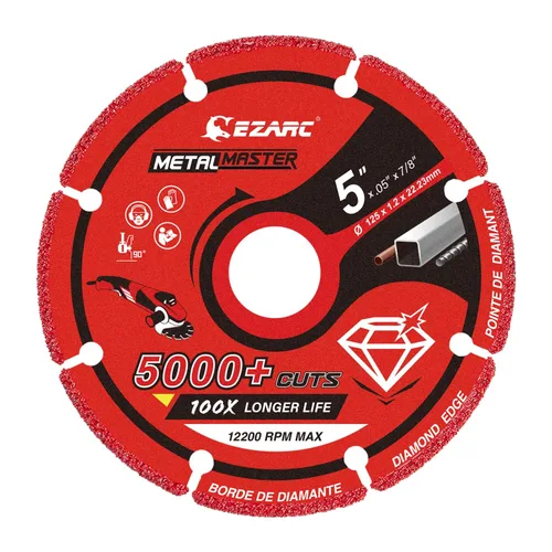 Vista 8 de EZARC Rueda de corte de diamante de 3 x 3/8 pulgadas para metal, rueda de corte con más de 5000 cortes en barras de refuerzo, acero, hierro e INOX