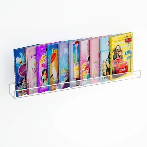 Vista 9 de NIUBEE Estanterías flotantes de acrílico de 16.5 pulgadas, paquete de 2, estantes de pared modernos transparentes para niños/niños, estantes