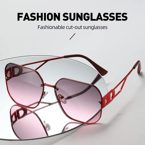Vista 4 de 100 CLASSIC Elegantes gafas de sol cuadradas de gran tamaño para hombres y mujeres ligeras de metal protección UV400 lente FHD