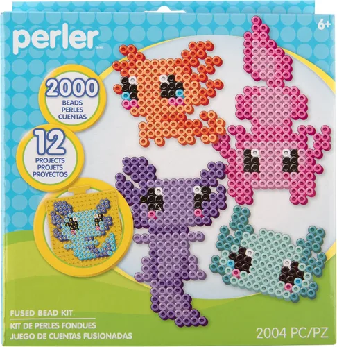 Vista 4 de Perler Juego de cuentas de fusibles de animales del bosque, 2000 piezas, 7 proyectos Arco de amigos del bosque