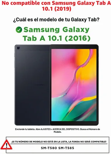 Vista 2 de Cooper Dynamo - Funda protectora resistente para Samsung Tab A 10.1 (2016) T580 T585 solo Funda a prueba de niños con soporte, asa, protector