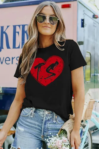 Vista 2 de MAIHUN Camisetas de concierto para mujer, camiseta de música country con texto "I Love TS", de manga corta, para fanáticos