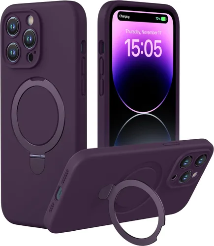 Vista 18 de CellEver Funda magnética fuerte para iPhone 14 Pro Max [para carga MagSafe] [protección de cámara] protección de alta resistencia, funda de silicona