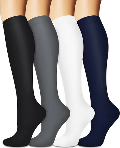Vista 10 de Calcetines de compresión para mujeres y hombres circulación (3 pares) son el mejor apoyo para correr, atletismo, ciclismo, senderismo