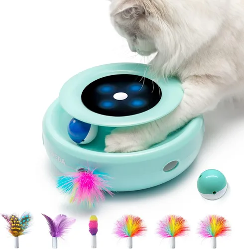 Vista 13 de ORSDA 6 PIEZAS Plumas de Repuesto SOLAMENTE Juguetes Interactivos para Gatos