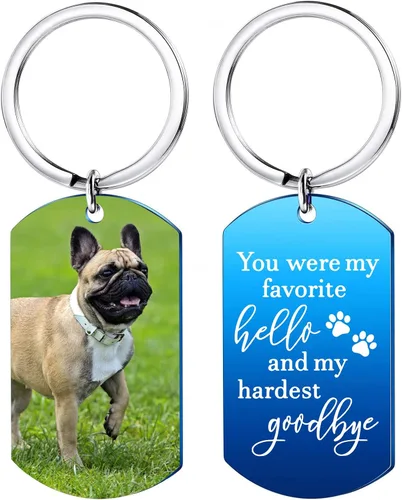 Vista 12 de Funnylife Llavero Conmemorativo Personalizado con Foto de Perro de Acero Inoxidable Llavero Personalizado de Memoria de Mascota Regalos